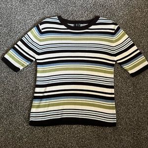 knit multi color striped sweater